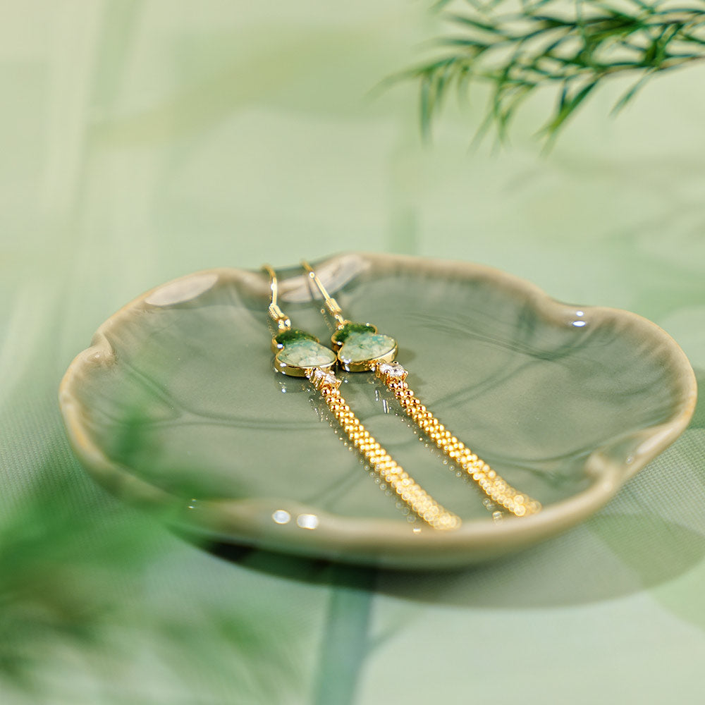 Gourd Stud Earrings with Pendant