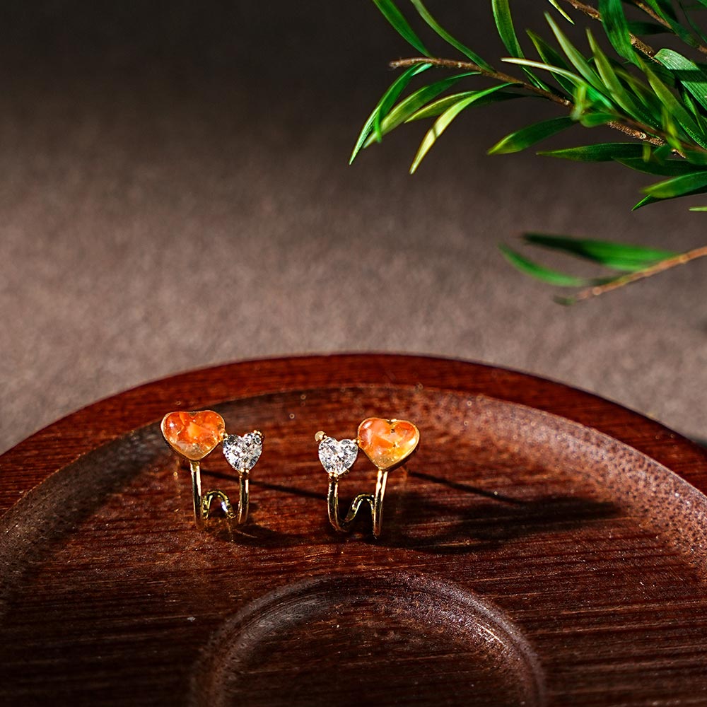 Studs – Heart B·C, Vibrant Red