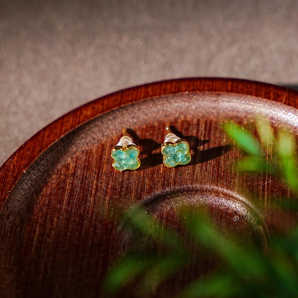 Earrings – Clover, Royal Blue