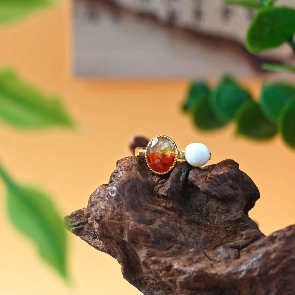 Oval Pearl Ring – Red & Prosperous Series