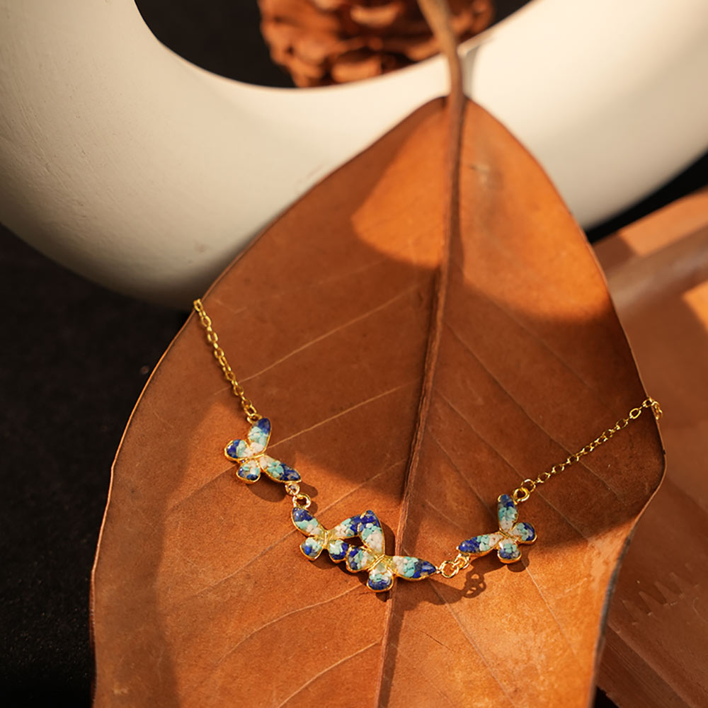 Rectangular Pendant – Blue & White Style