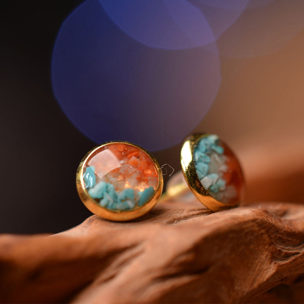 Earrings, Dunhuang Series Mini Round Bean