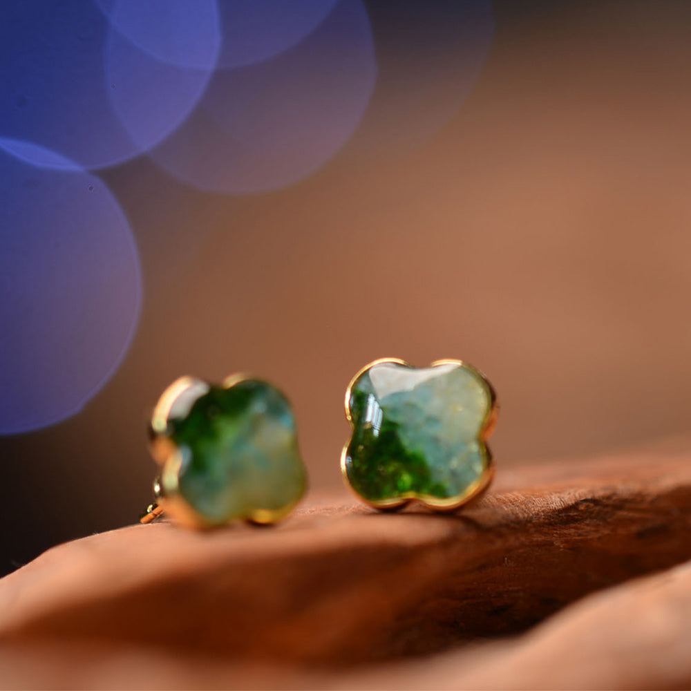 Studs – Four-Leaf Clover, Emerald Green