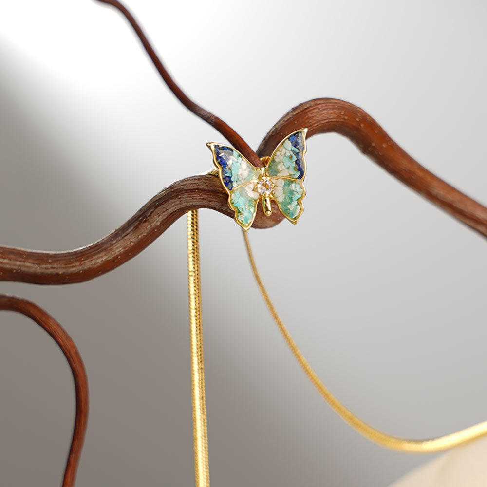 Butterfly Necklace – Blue & White Style
