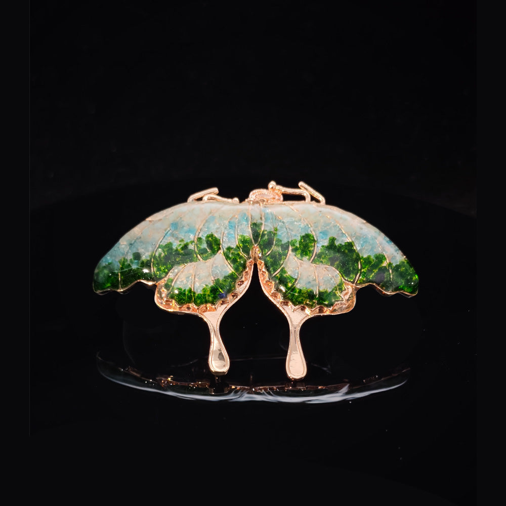 Jade Green Butterfly Brooch