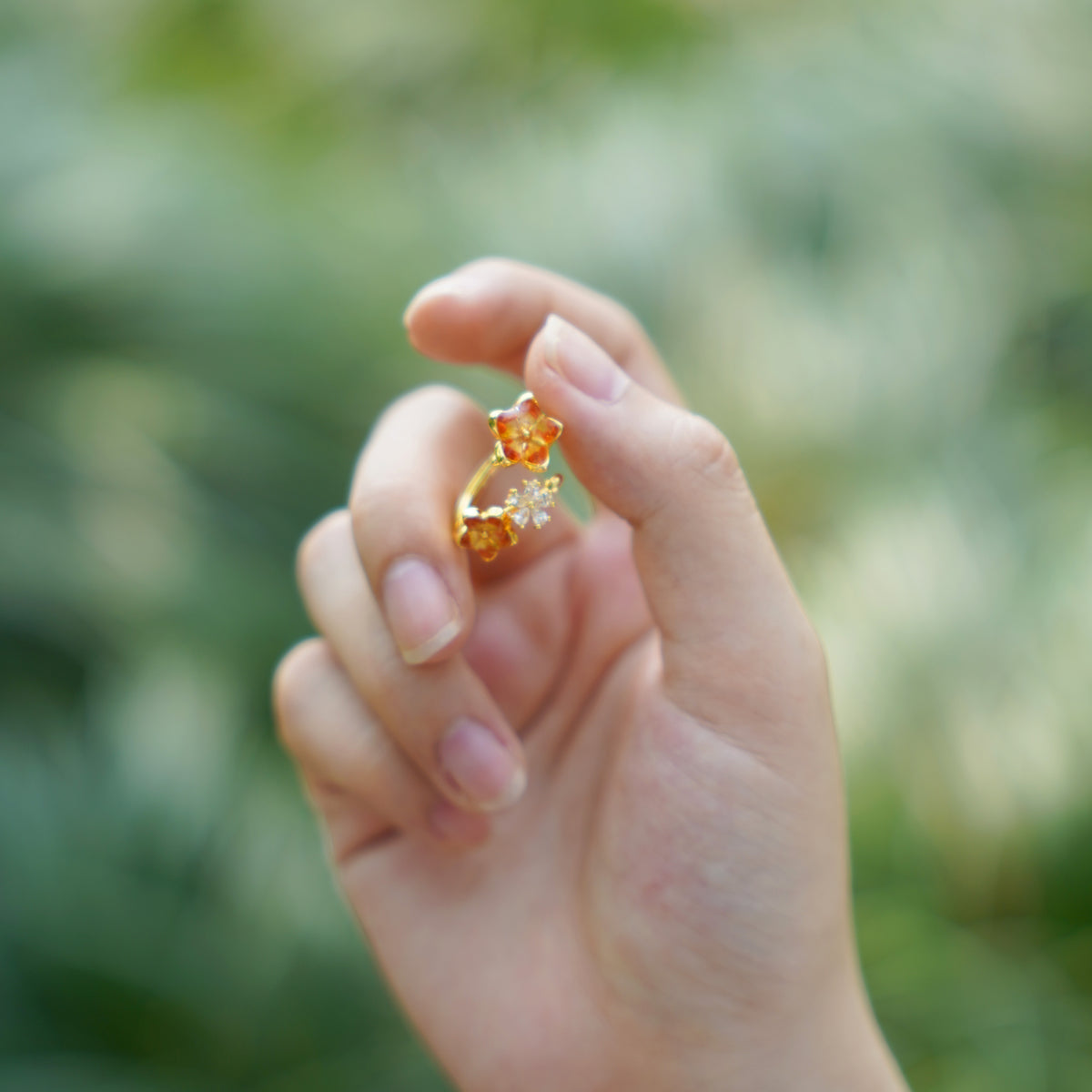 Prosperous Red Peach Blossom Ring