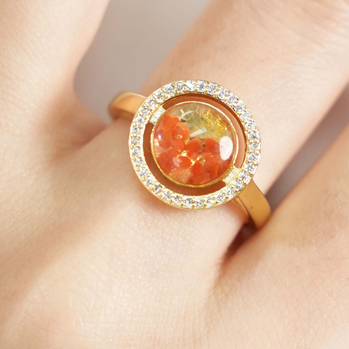 Red Prosperous Big Round Bean Ring
