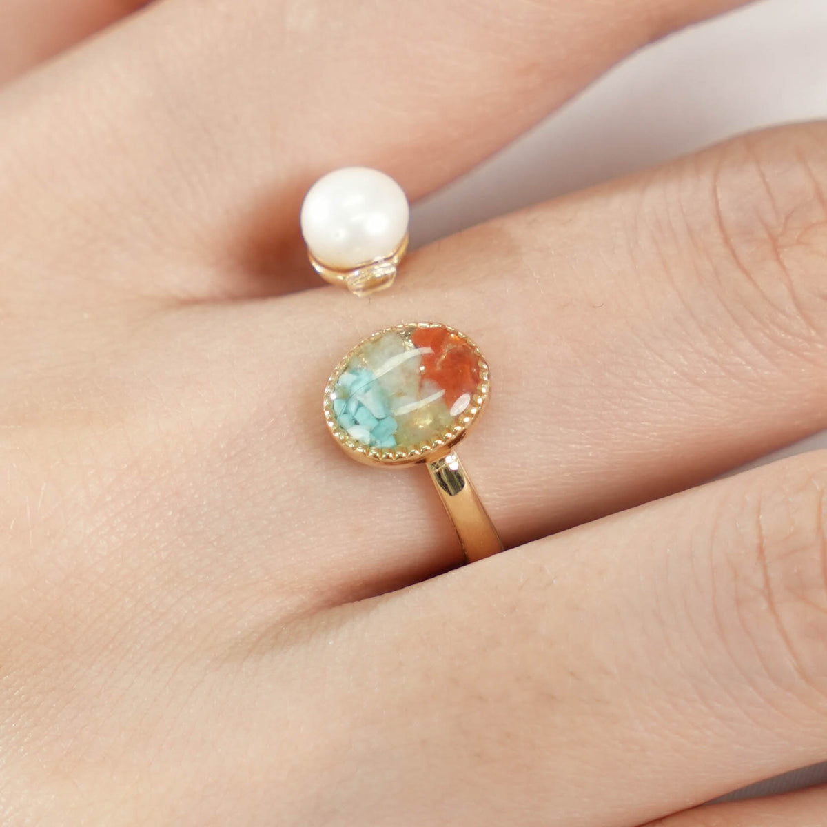 Oval Pearl Ring – Dunhuang Color Series