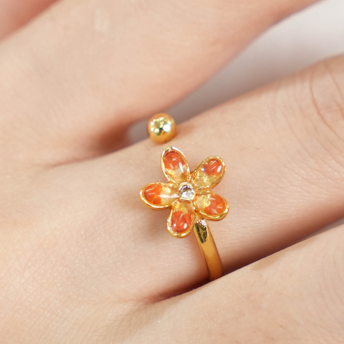 Red Prosperity Daisy Ring