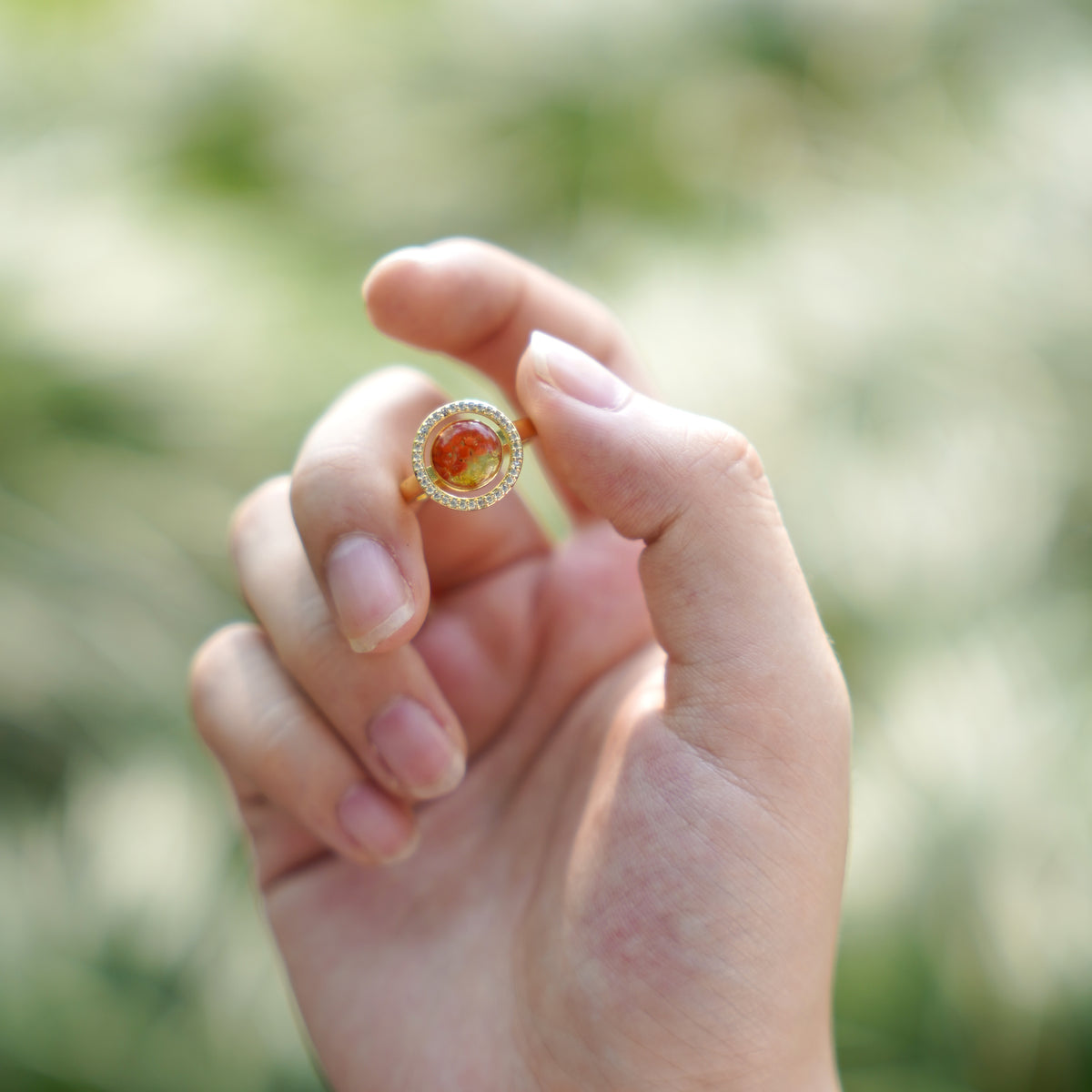 Red Prosperous Big Round Bean Ring
