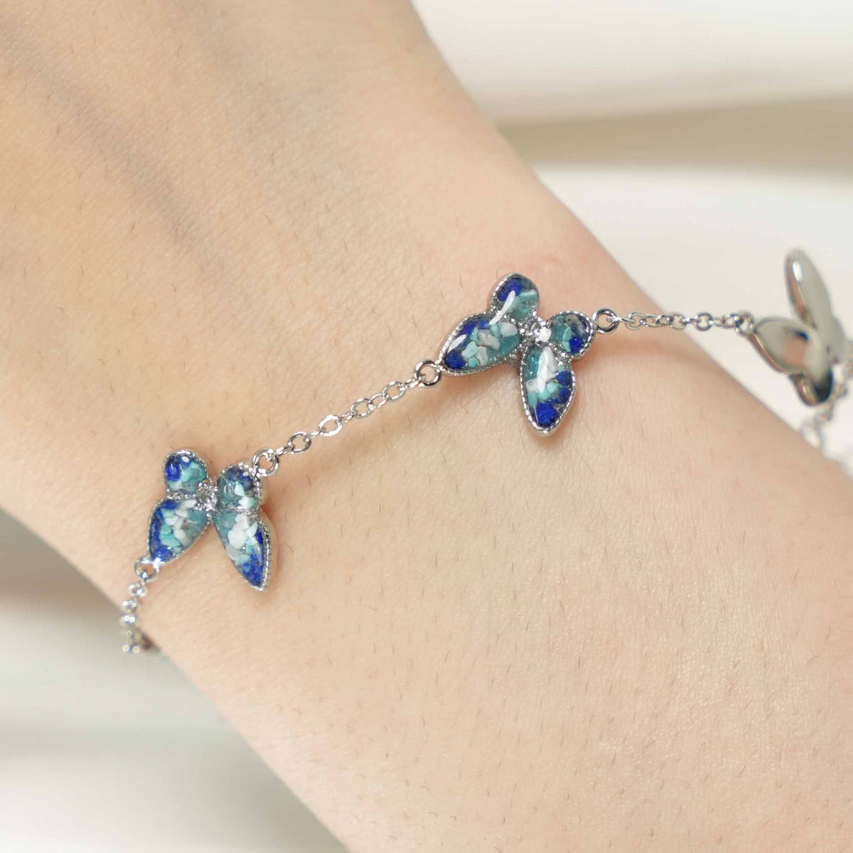 Bracelet – Butterfly, Blue & White Series