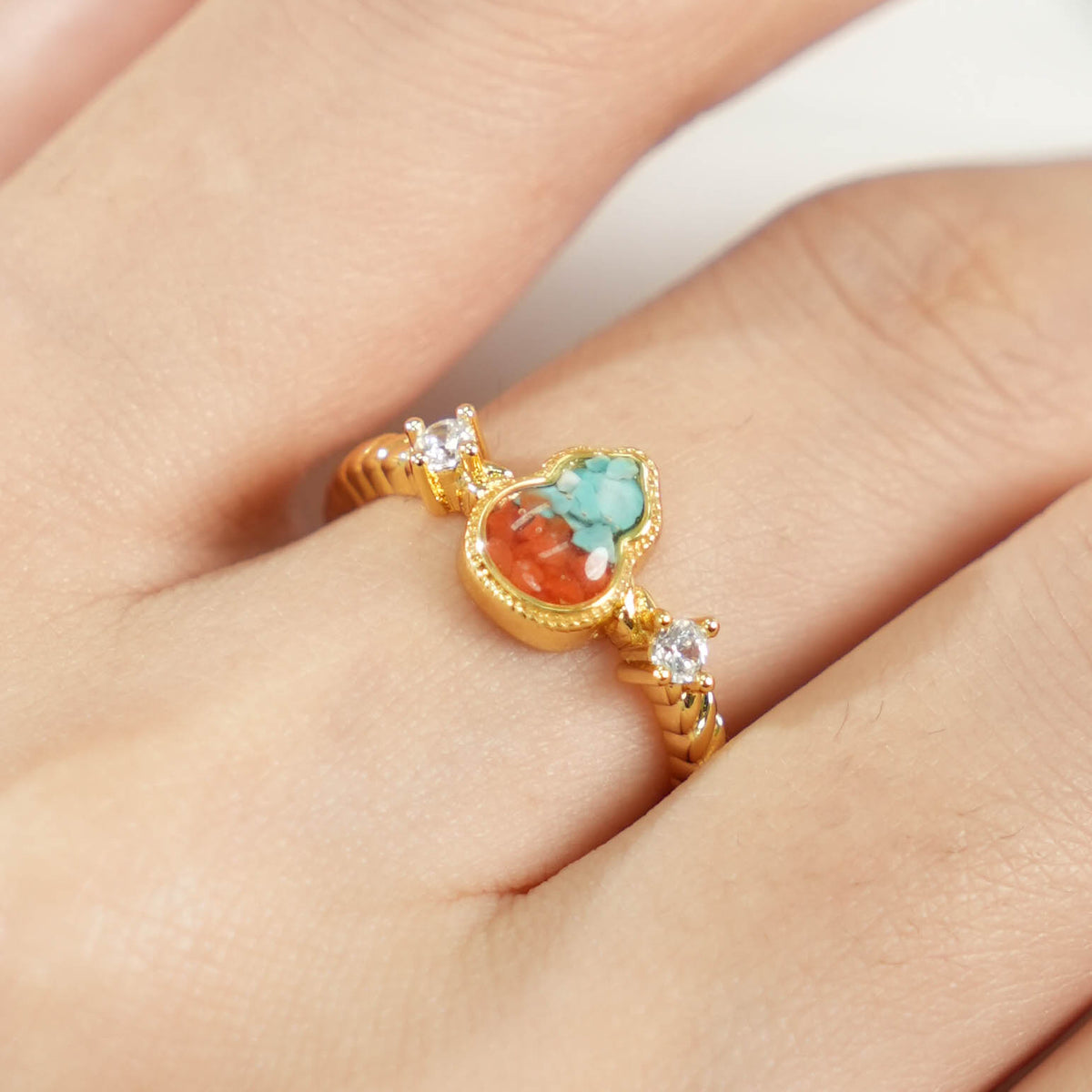 Dunhuang-Colored Gourd Ring