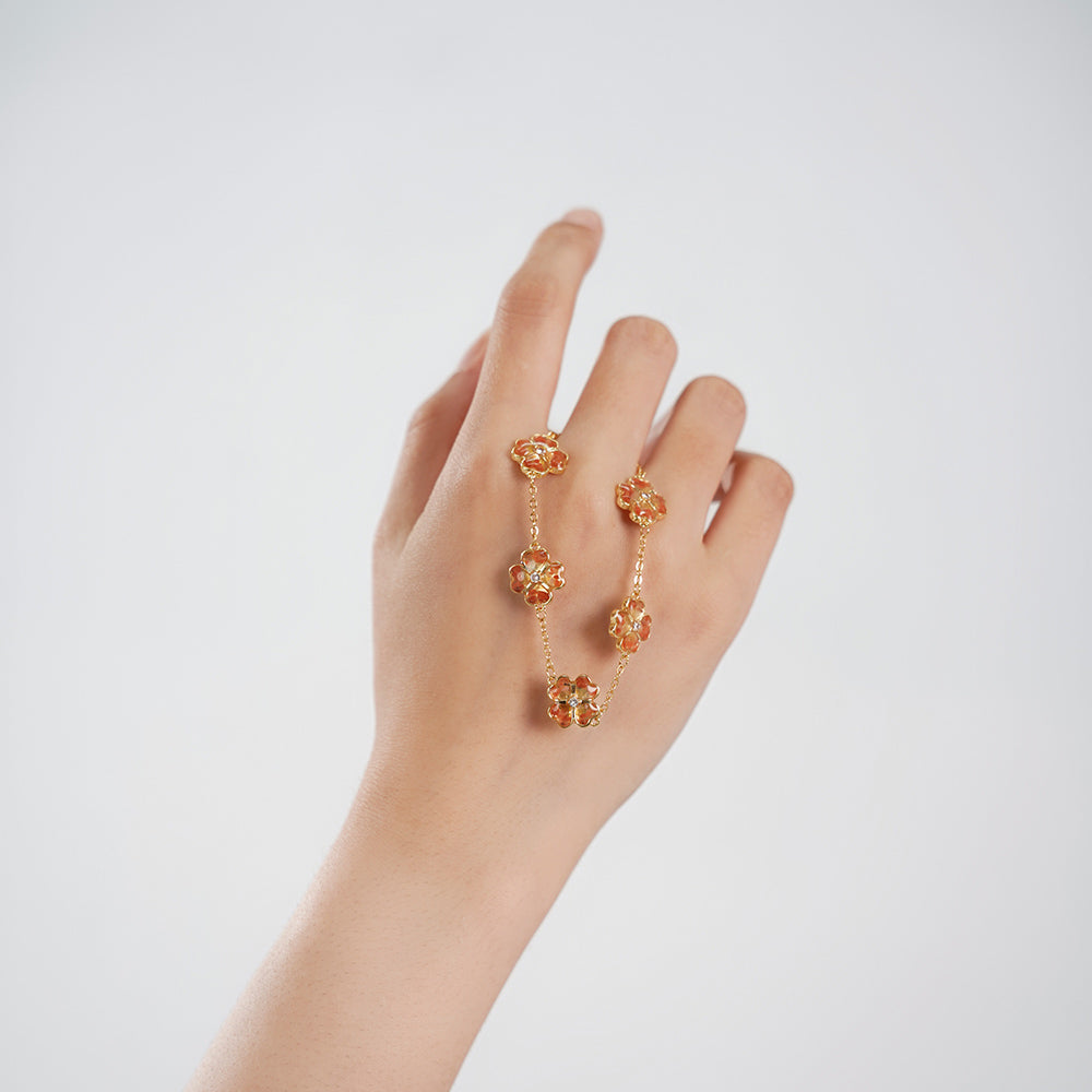 Bracelet – Four-Leaf Clover, Prosperous Red Series