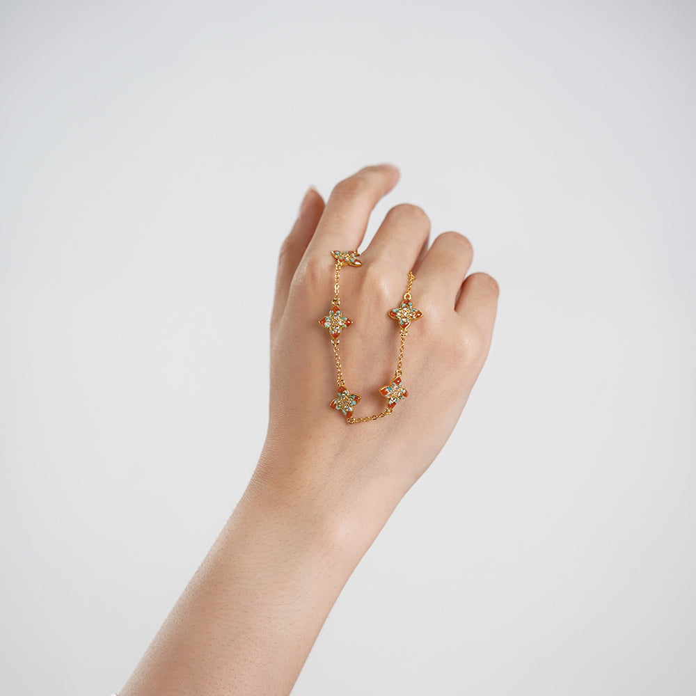 Bracelet – Angular Four-Leaf Clover, Dunhuang Color Series