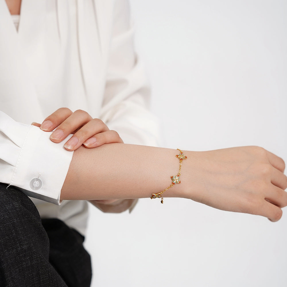 Bracelet – Angular Four-Leaf Clover, Dunhuang Color Series