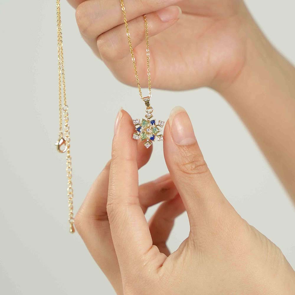 Snowflake Necklace – Blue & White Series