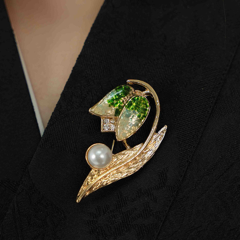Green Tulip Brooch