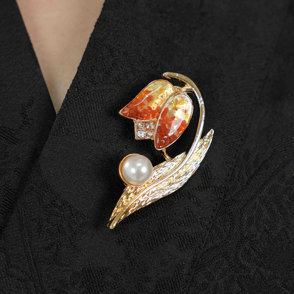 Red Tulip Brooch