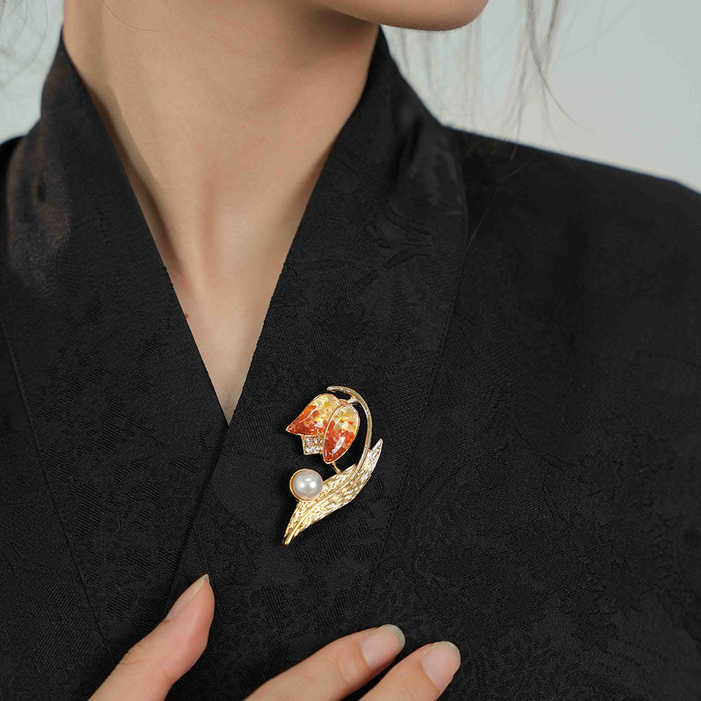 Red Tulip Brooch