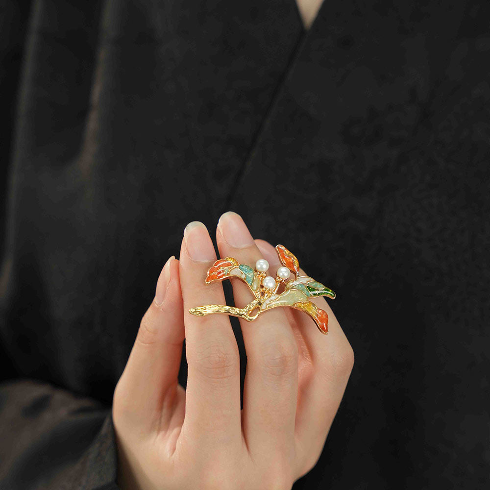 Pearl Floral Branch Brooch