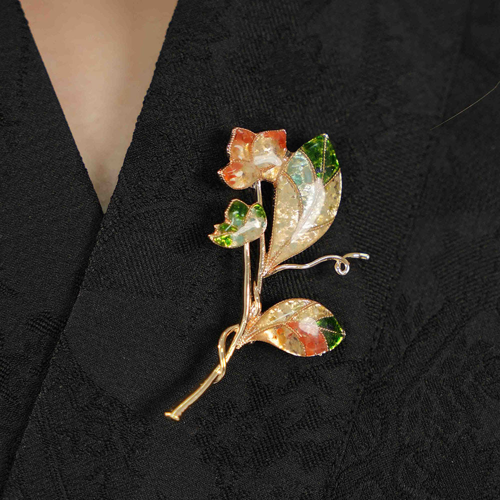 Floral Branch Brooch – Spring Gradient Series