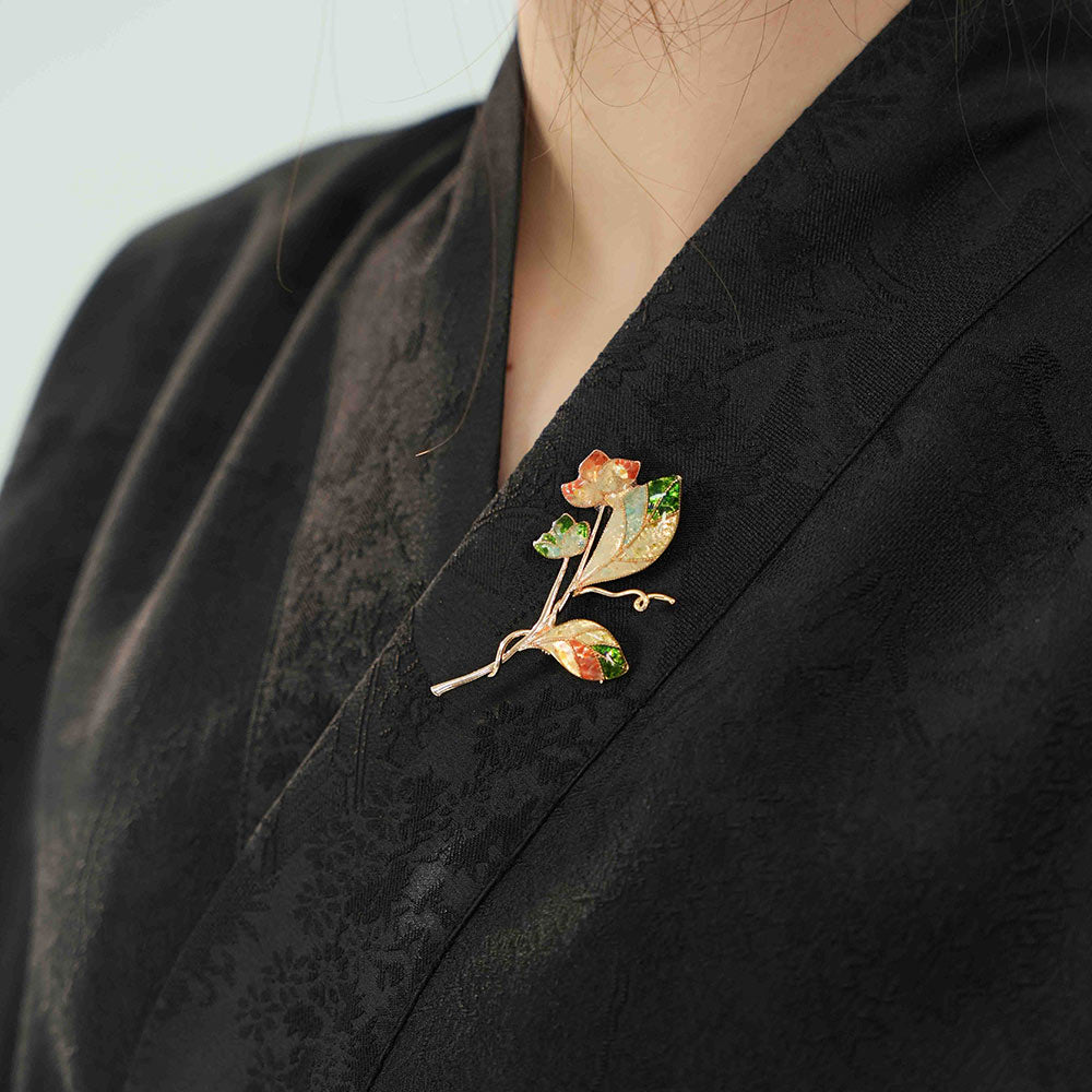 Floral Branch Brooch – Spring Gradient Series