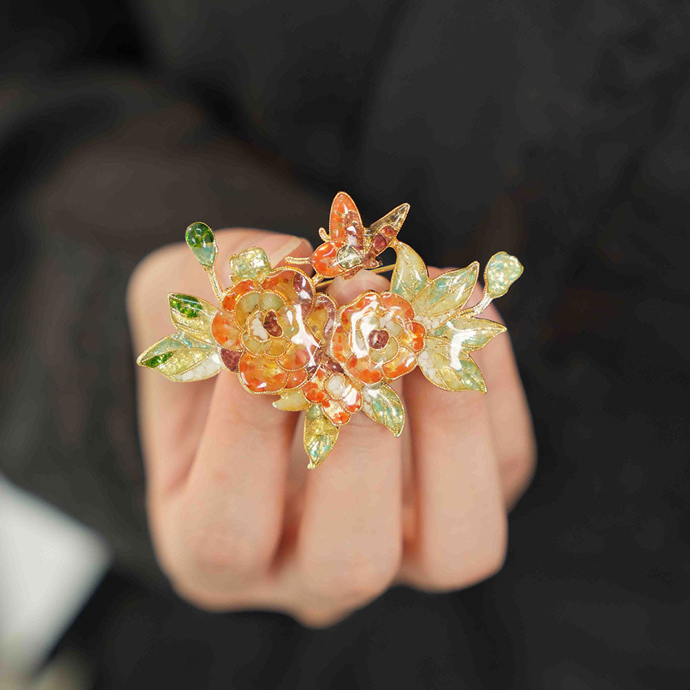 Peony Brooch – Prosperity Bloom