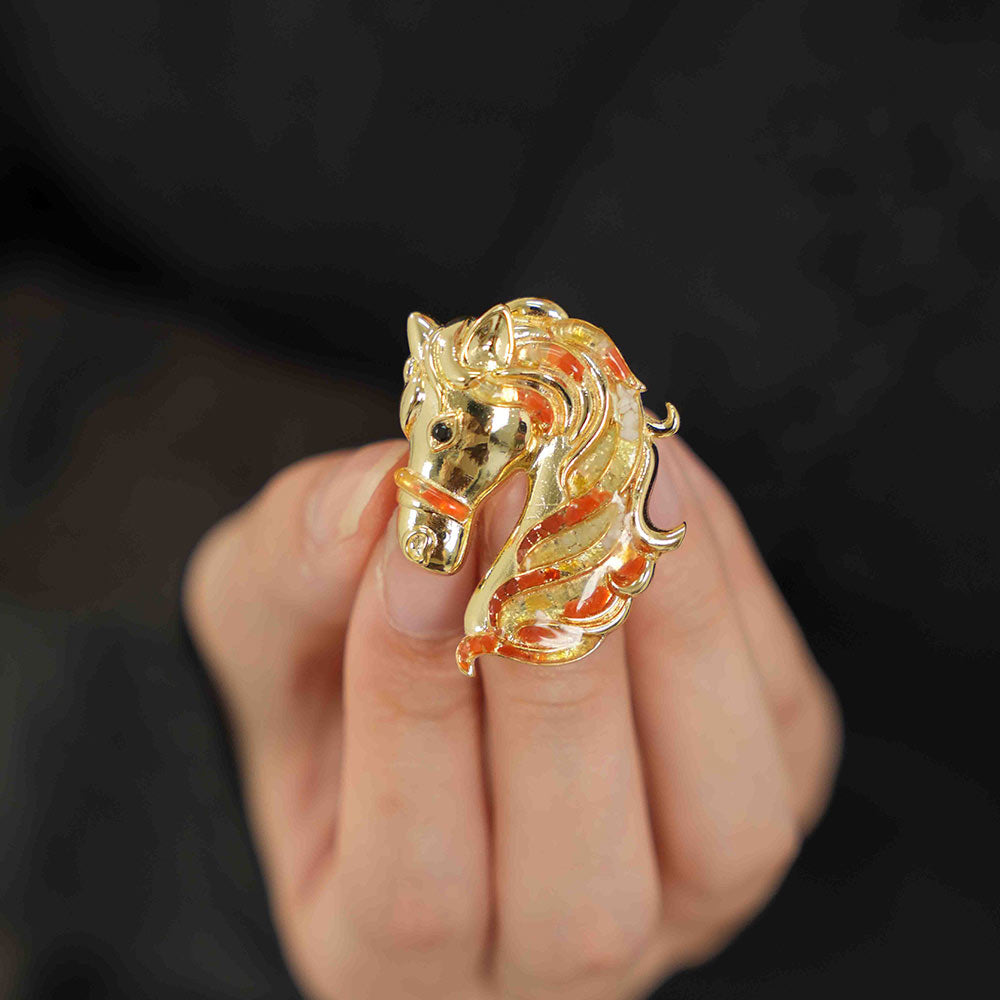 Horse Brooch – Prosperous Red Series