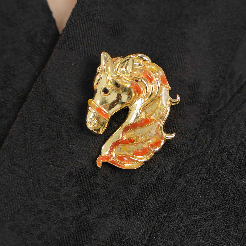 Horse Brooch – Prosperous Red Series