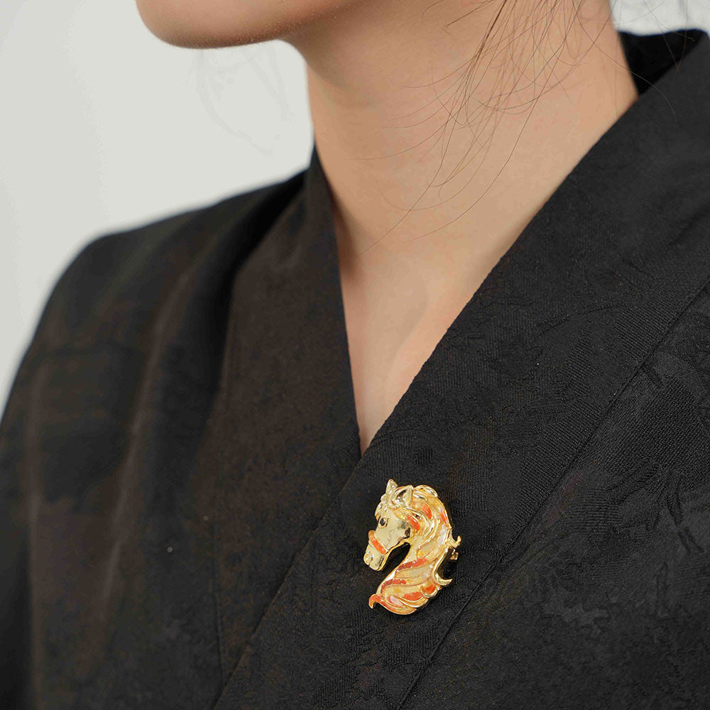 Horse Brooch – Prosperous Red Series