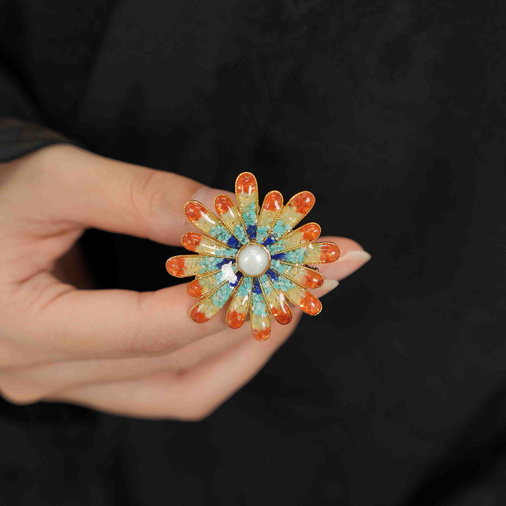 Dunhuang Chrysanthemum Brooch