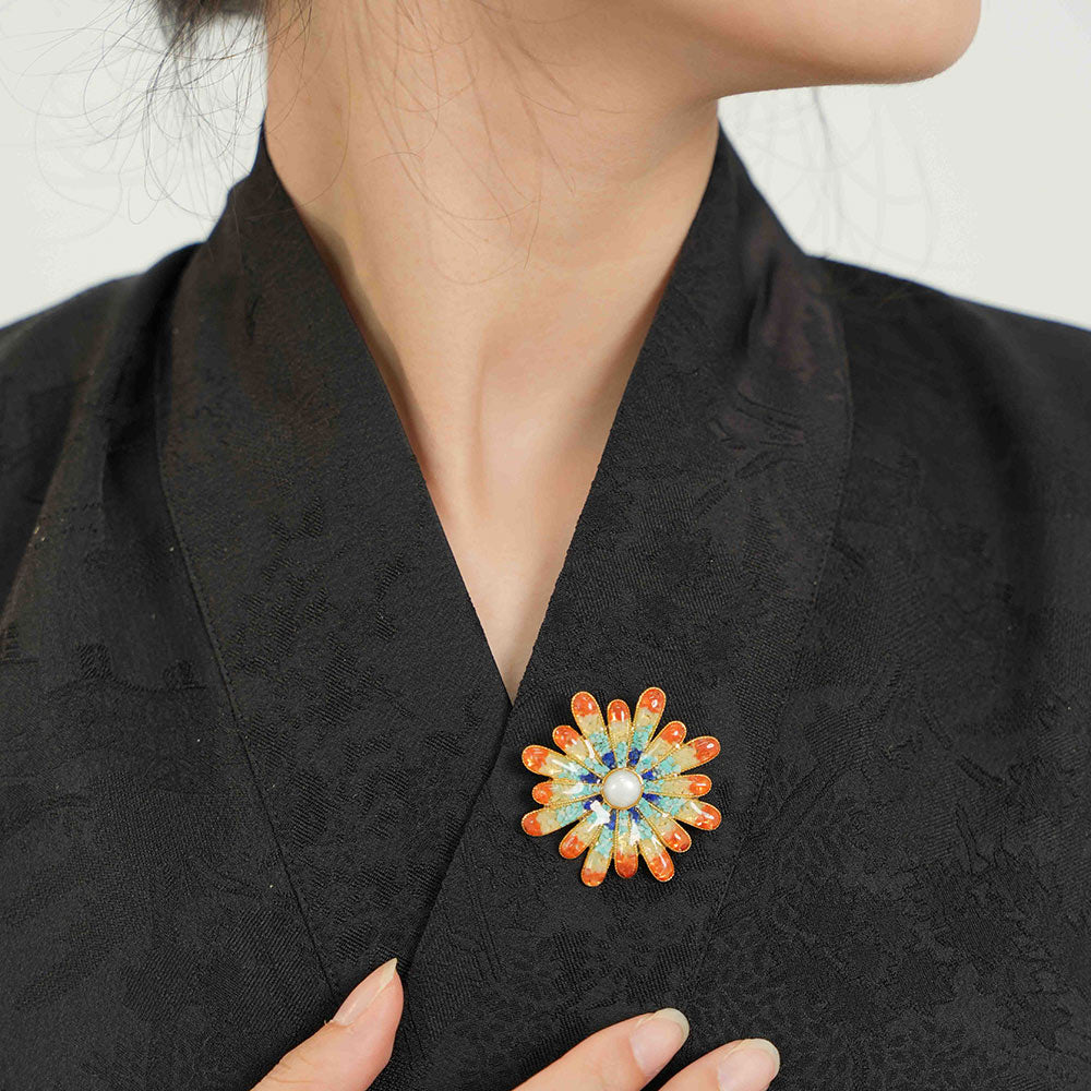 Dunhuang Chrysanthemum Brooch