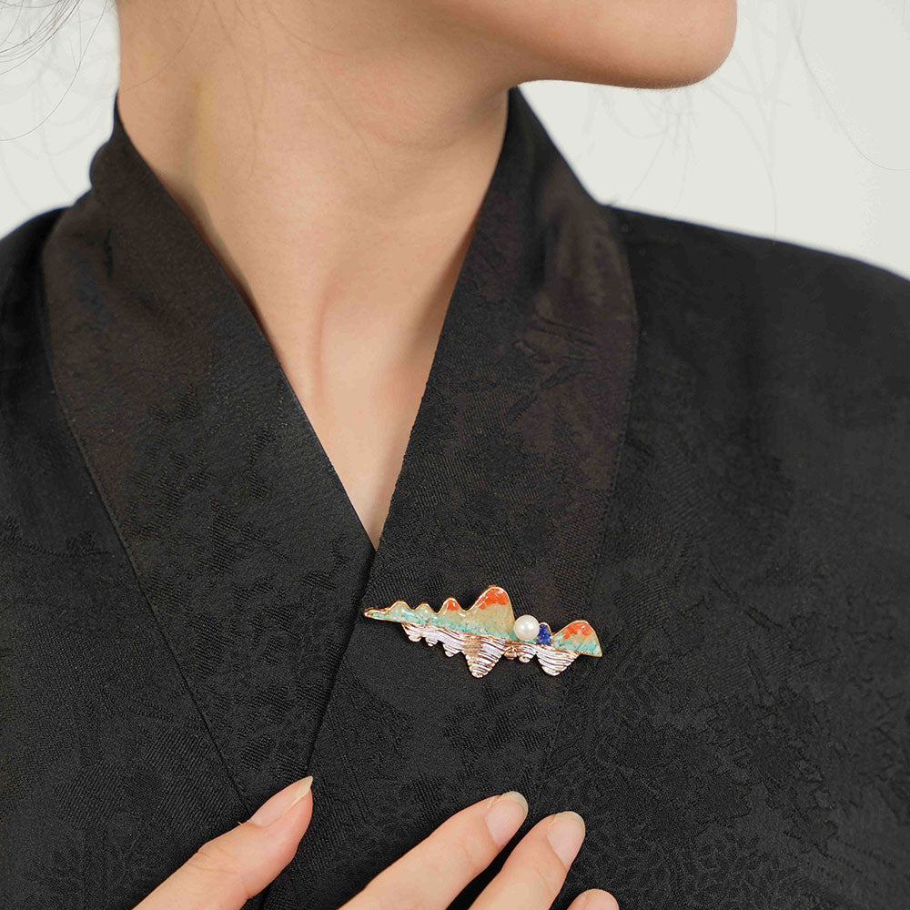 Dunhuang Landscape Reflection Brooch