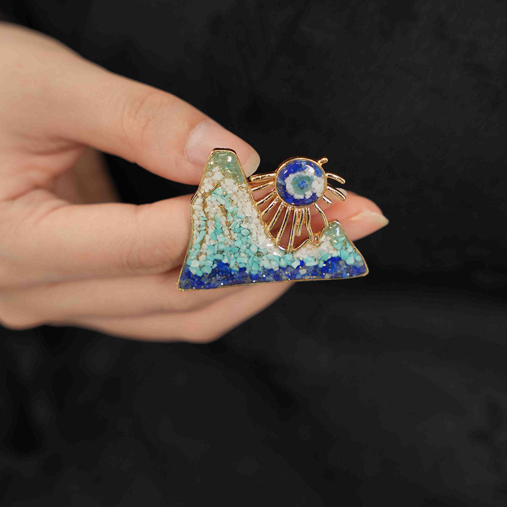 Dunhuang-Colored Rising Sun East Brooch