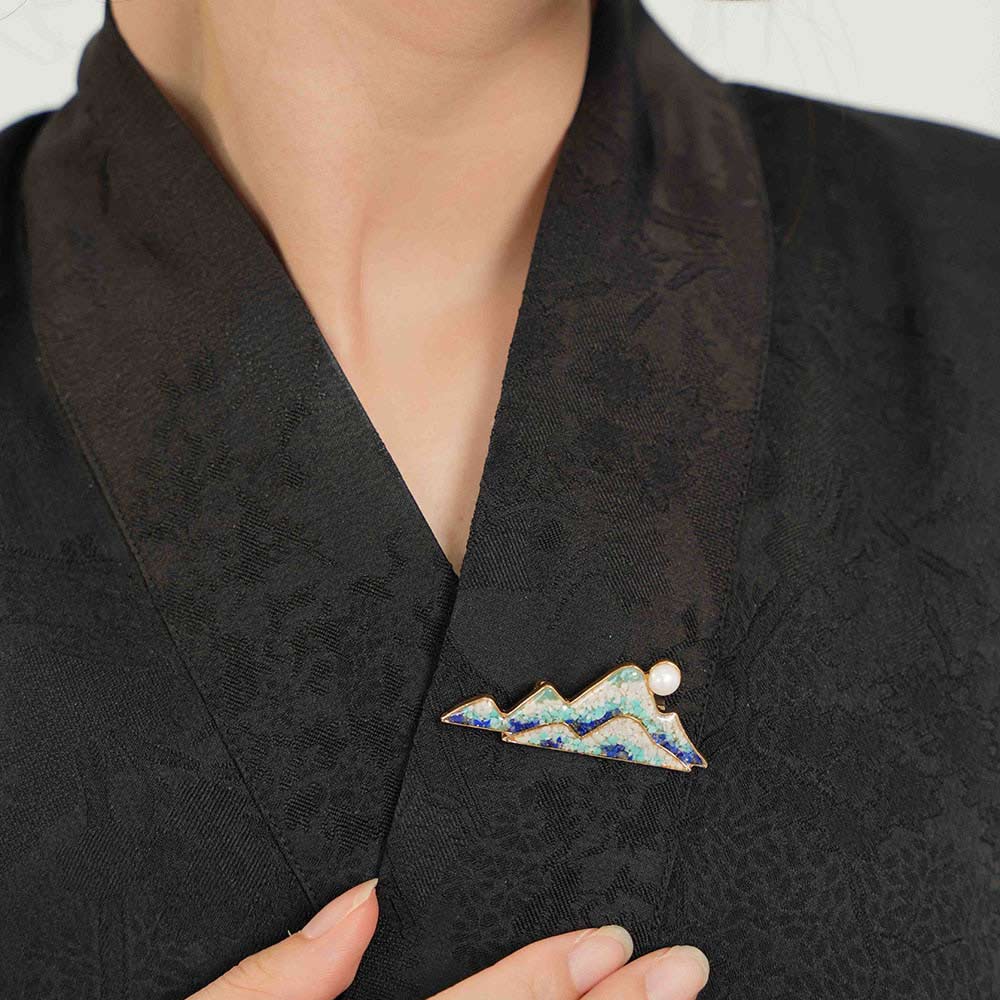 Lapis Lazuli Landscape Brooch