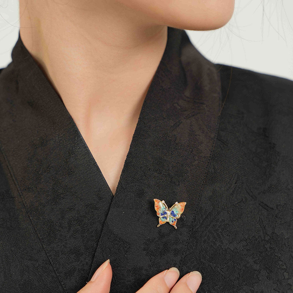 Dunhuang-Colored Butterfly Brooch