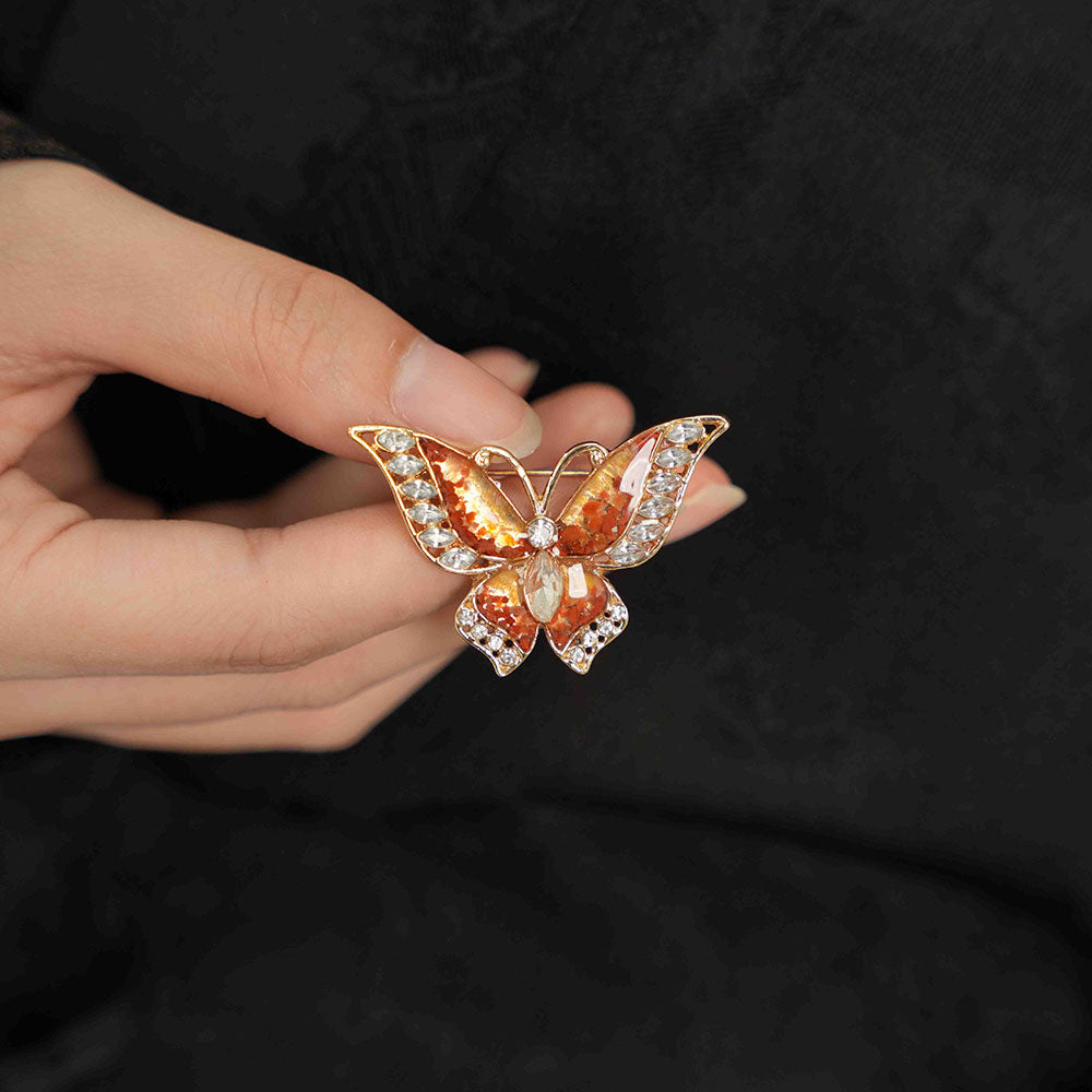 Exquisite Red Flying Butterfly Brooch