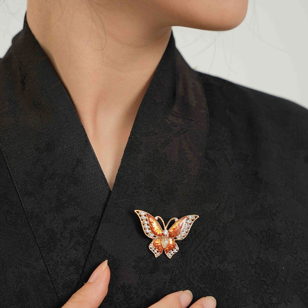 Exquisite Red Flying Butterfly Brooch