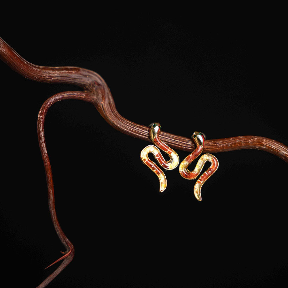 Snake Stud Earrings – Red & Prosperous Series