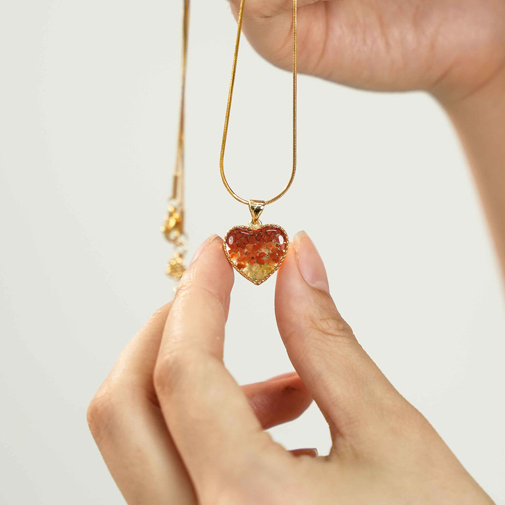 Necklace – Heart B, Vibrant Red