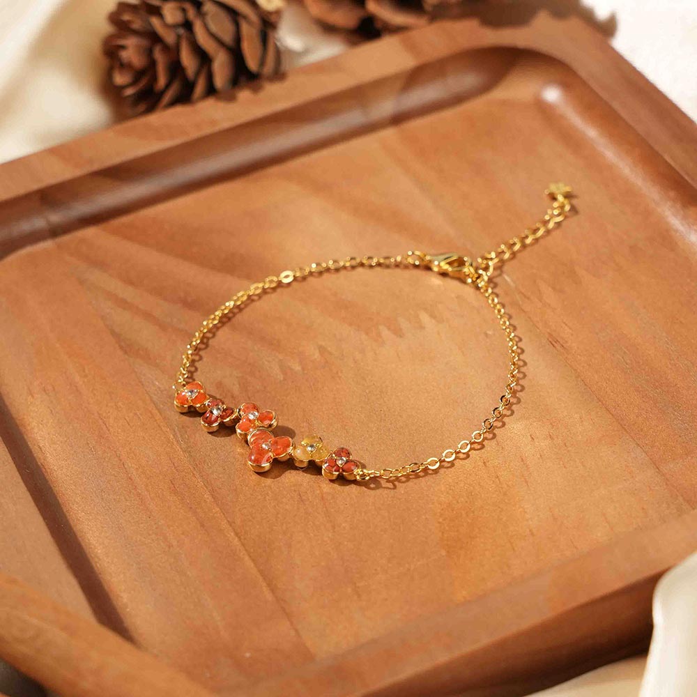Bracelet – Three-Petal Flower, Prosperous Red Series