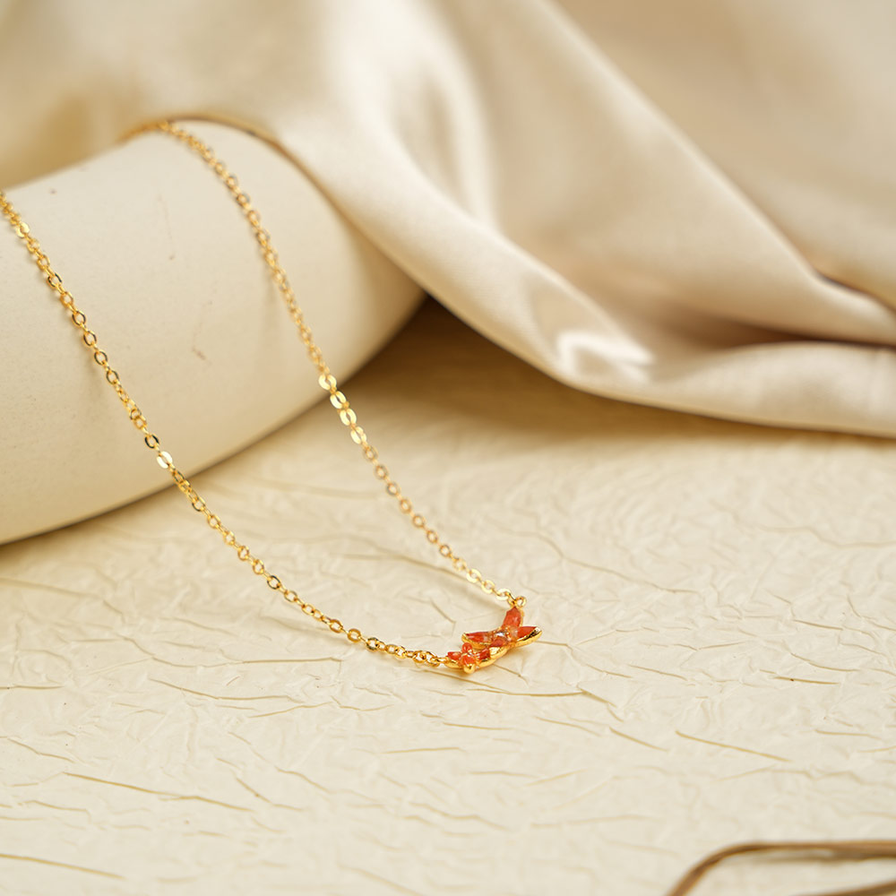 Necklace – Osmanthus Flower, Red