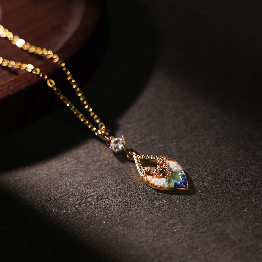 Necklace – Hollow Diamond, Blue & White