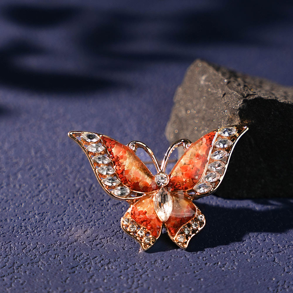 Exquisite Red Flying Butterfly Brooch