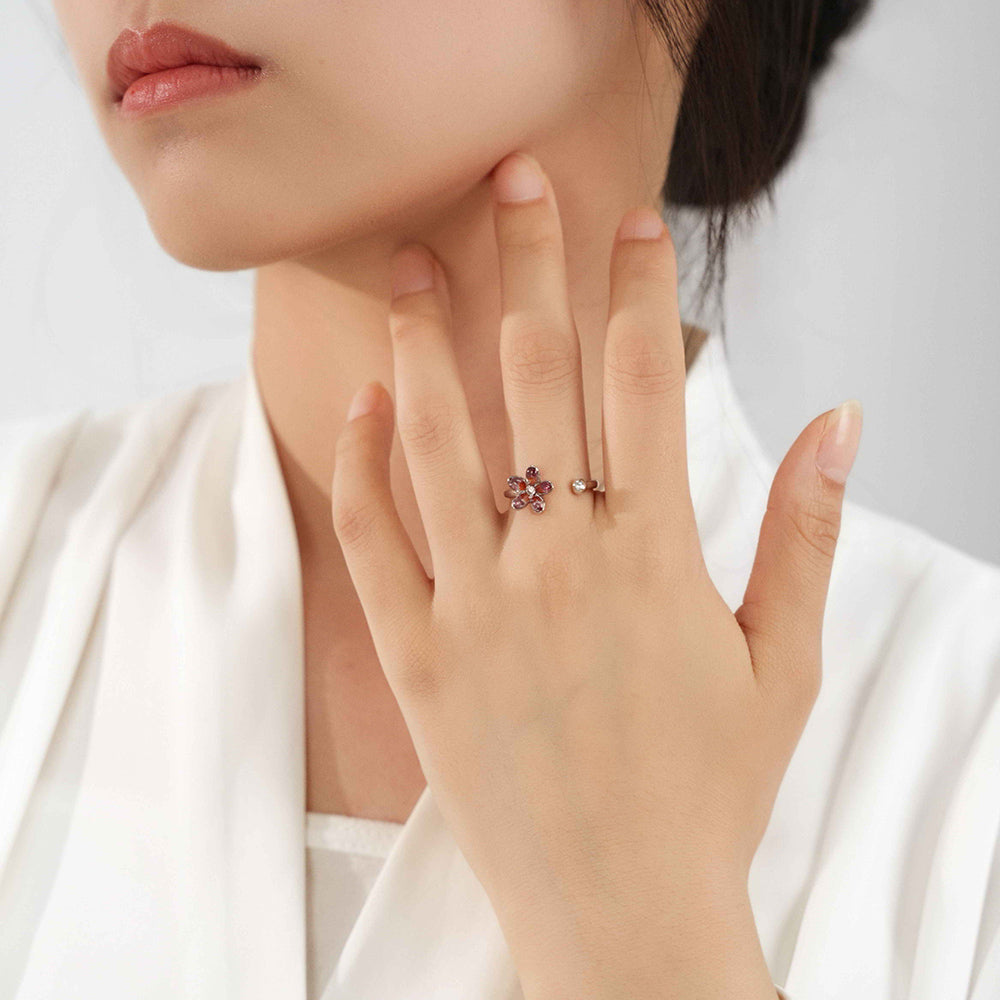 Silver Ring – Plum Daisy
