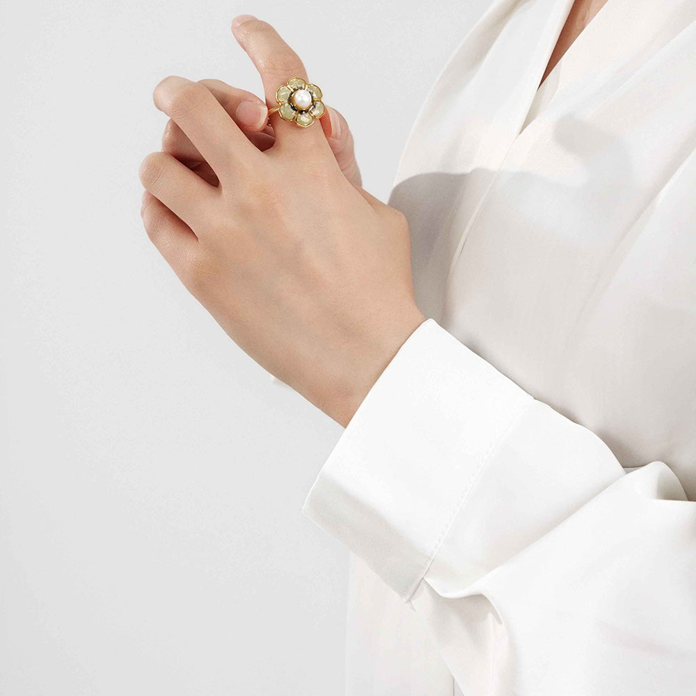 Dunhuang Baoxiang Flower Blue Ring
