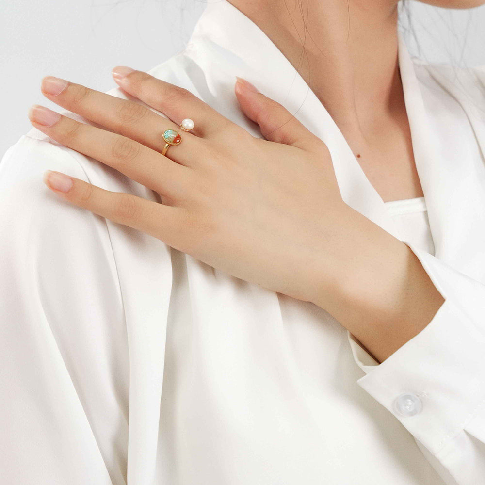 Oval Pearl Ring – Dunhuang Color Series