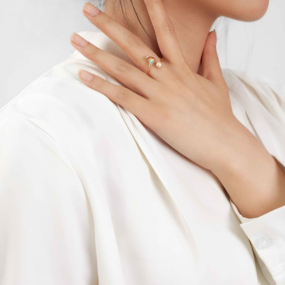 Dunhuang Ginkgo Leaf Ring