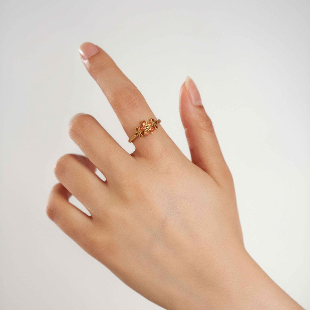 Five-Petal Flower Ring - Red & Prosperous Series