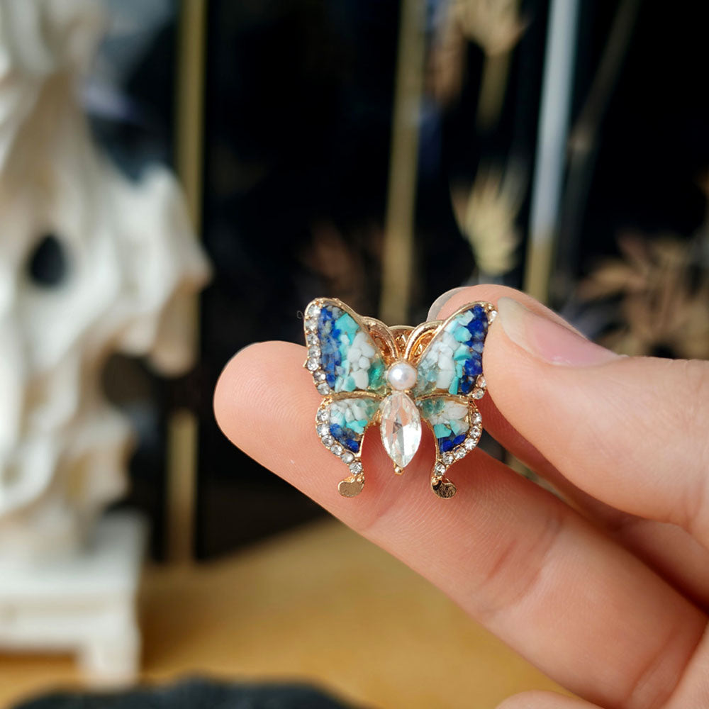 Blue & White Butterfly Brooch